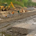 mokra fosa Gdańsk umocnienie brzegów i konstrukcja pomostu